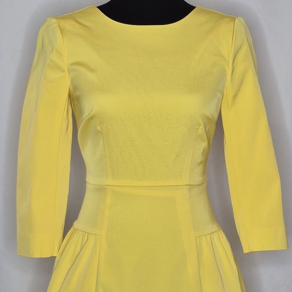 J. Crew Bright Lemon Yellow Sheath Dress w/ Polka-dot Tulle Hem - Size 0 - NWT - Picture 8 of 16